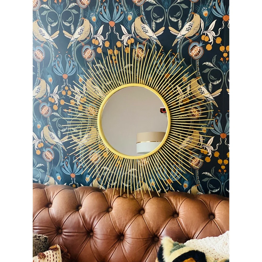 Rowland Round Magnifying Metal Framed Wall Mounted Accent in Gold