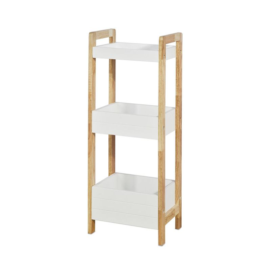 3 Tiers Bathroom Shelf Storage Display Shelf Rack Organizer Shelving Unit FRG226-WN - Sobuy