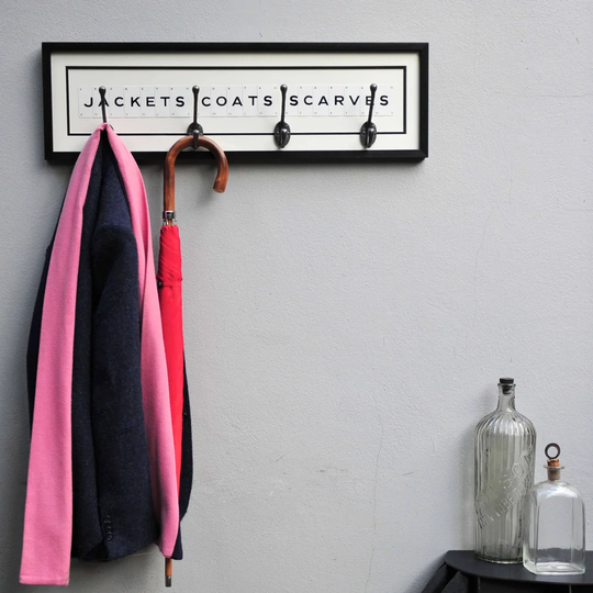 Opal Typography Wall Mounted Coat Rack
