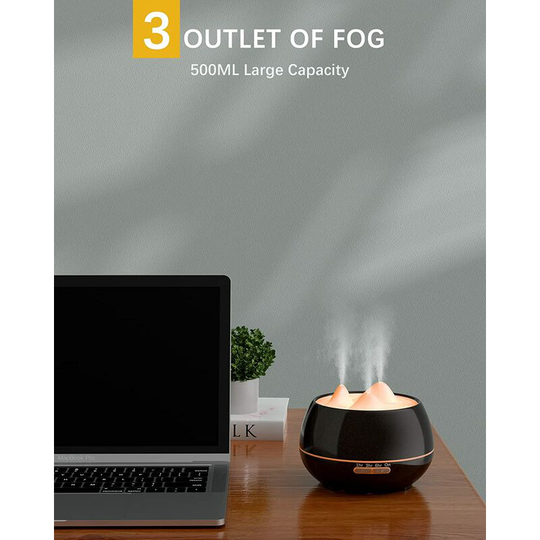 Sunflowergb - 500ml Essential Oil Diffuser Remote Control Aroma Diffuser 7 Color led Light Aroma Diffuser for Home spa Yoga Black