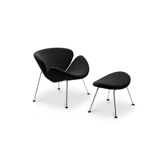 Chunk Armchair - Cashmere Black Chrome, Cashmere, Metal, Fabric - Black