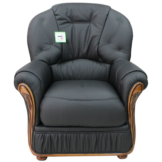 Mars Range Genuine Italian Sofa Armchair Black Leather