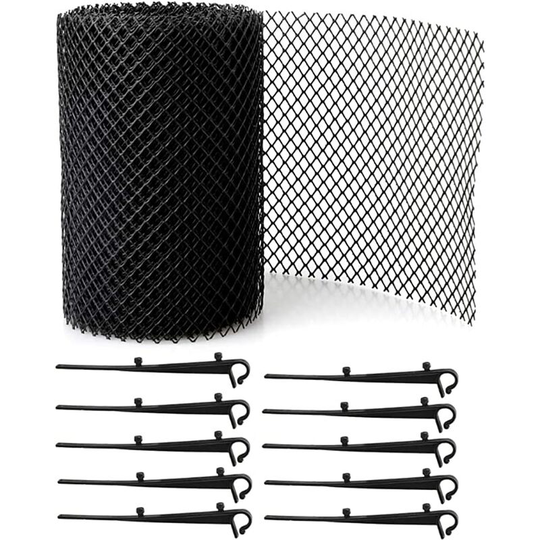 Betterlife Protective Screens Gutter Guard 6M Gutter Mesh Gutter Net with 10 Pieces Fixed Hook Prevent Litter/Leaves Unfoldable and Adjustable