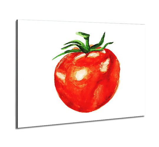 Single Tomato - Unframed Painting on Metal