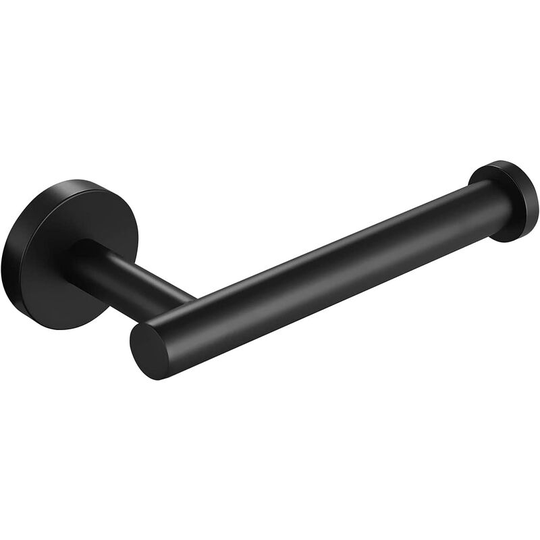 Toilet Paper Holder Wall-Mounted Toilet Paper Holder Screw 12CM Toilet Paper Holder Brushed Stainless Steel (Matte Black)