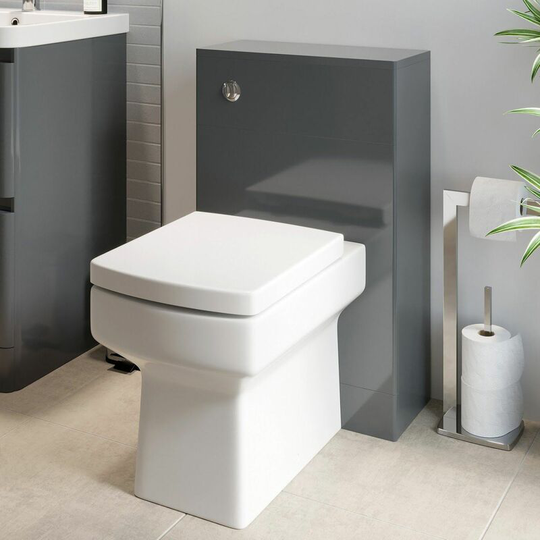 Regis - Modern Bathroom Toilet Unit Concealed Cistern Royan wc btw Soft Close Seat Grey - Grey