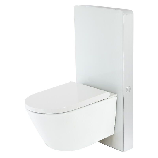 Arca - White 483mm Bathroom Toilet wc Unit with Wall Hung Japanese Bidet Pan, Cistern and Seat - Milano