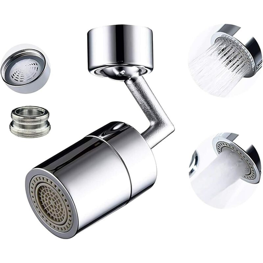 720 Degree Faucet Universal Splash Filter, Home Bathroom Universal Rotating Faucet Aerator, 4-Layer Net Double Seal(1 Piece)