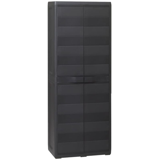 Vidaxl - Garden Storage Cabinet with 3 Shelves Black Black