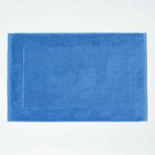 Imperial Plain Cotton Cobalt Blue Bath Mat - Blue - Blue - Blue - Homescapes