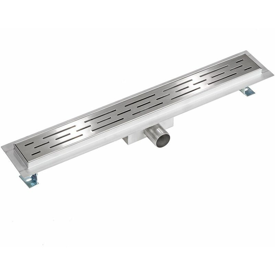 Tectake - Channel drain made of stainless steel - low - shower drain, slot drain, linear shower drain - 60 cm - grey
