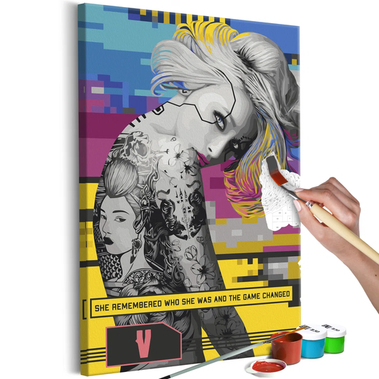 Game Girl - Unframed Painting on Canvas