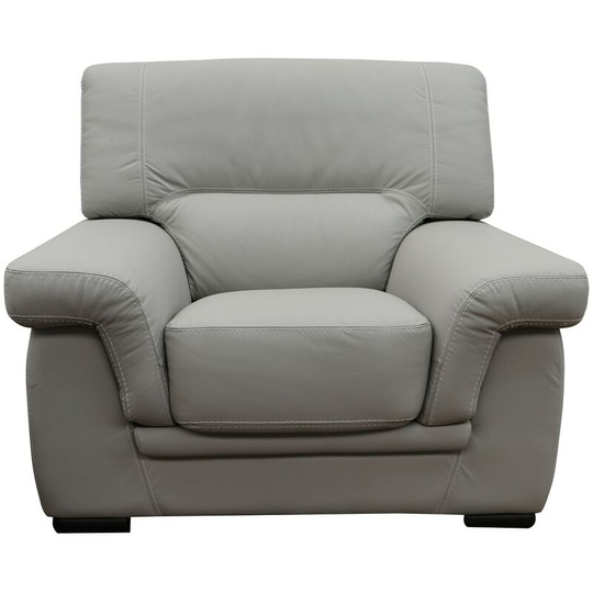 Perugia Armchair Contemporary Italian Leather Sofa Light Grey