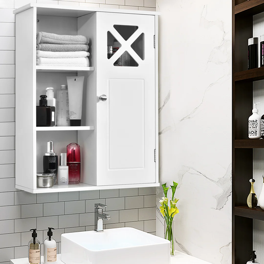 Bathroom Medicine Cabinet Wall-Mounted Storage Cabinet Storage Organizer W/Adjustable Shelves