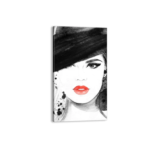 Lady in Black - Unframed Graphic Art Print on Canvas