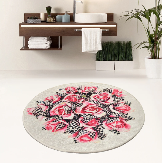Marano Magic Roses Shaggy Pink/Grey Rug