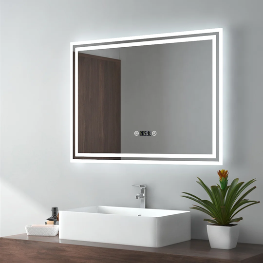 Bathroom Mirror With Lighting Clock