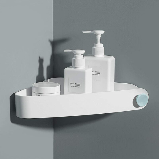 No-drill shower shelf, bathroom storage and organization, shower soap dish, bathroom shelf, white - Litzee