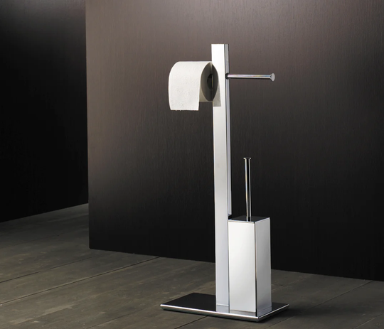 Sylvie Free Standing Toilet Roll and Brush Holder