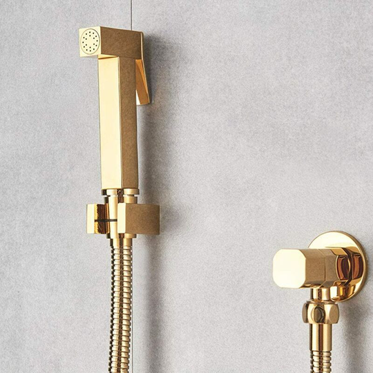 Hand Held Bidet Sprayer for Toilet, Golden Solid Brass Bidet Sprayer, Simple Cold Water, Bathroom Bidet Shower, Baby Cloth Diaper Sprayers