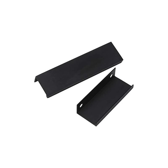 Cabinet Hardware, Finger Edge Handles, Furniture Kitchen Door Drawer Handle, Concealed Pull Handles, Pack of 10 (64mm Hole Center, Brushed Matte