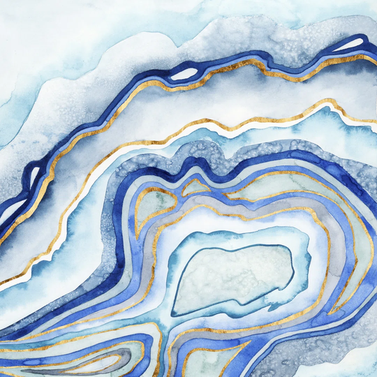 Cobalt Agate II by Grace Popp - Wrapped Canvas Painting Print