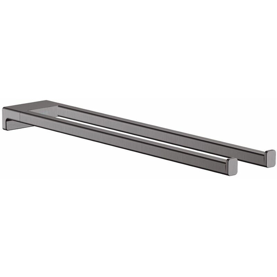 hansgrohe AddStoris Twin-Handle Towel Holder 445mm Brushed Black - 41770340 - Black