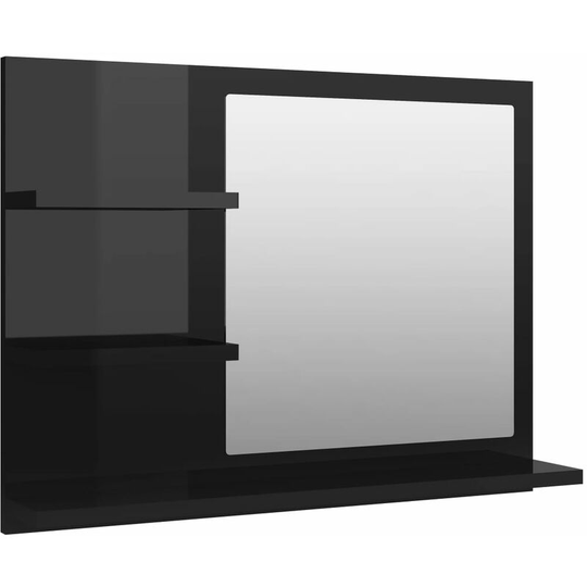 Vidaxl - Bathroom Mirror High Gloss Black 60x10.5x45 cm Engineered Wood Black