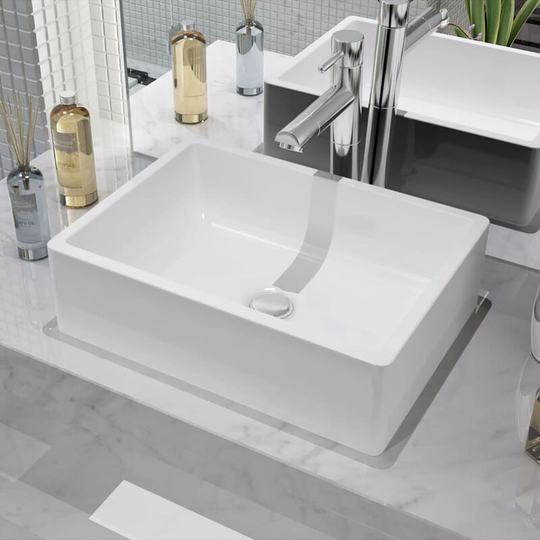 Basin Ceramic White 41x30x12 cm - White