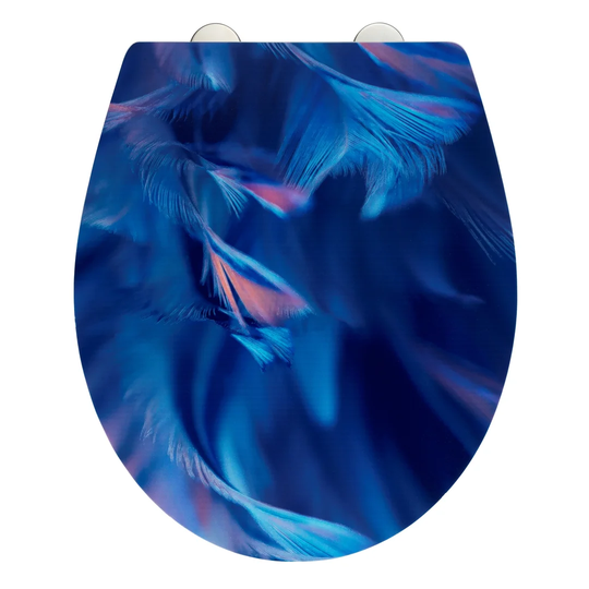 Softness toilet seat with relief surface, antibacterial toilet seat made of Duroplast with soft-closing mechanism, stainless Fix-Clip hygiene stainles