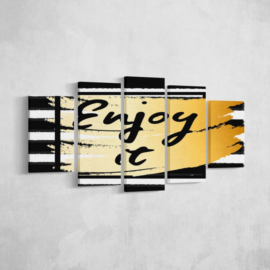 Gold - 5 Piece Unframed Typography Set