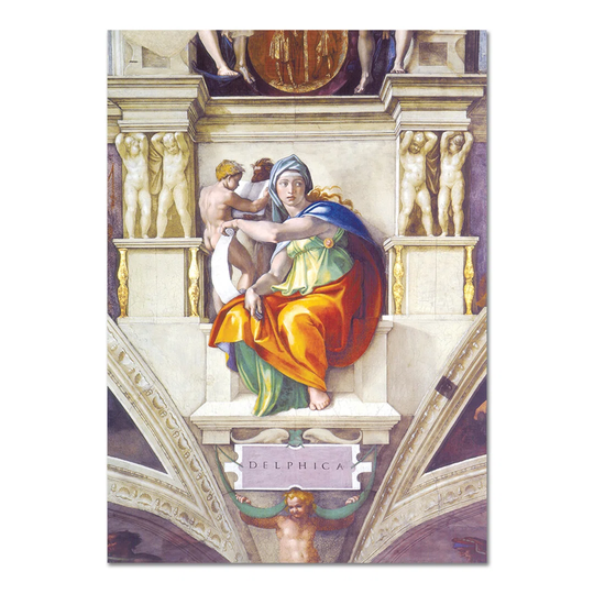 August Grove - Quadro - Michelangelo - Sibilla Delphica - Vetro Acrilico Plexi - 100X140 - Pronto Da Appendere - Quadri Moderni Per La Casa