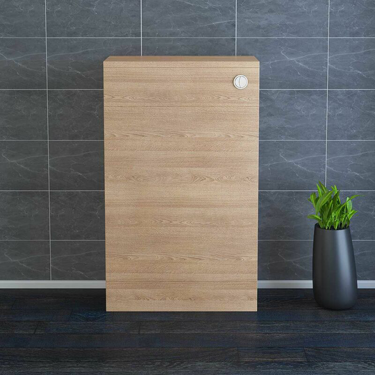 NRG - 500mm Bathroom Toilet Back to Wall Unit with Concealed Cistern Furniture Units Light Oak