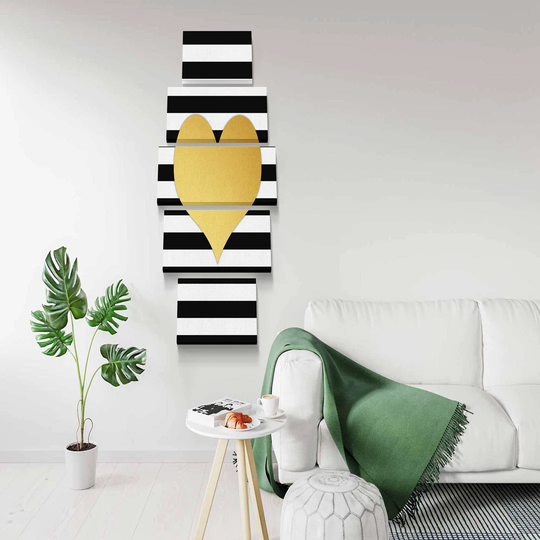 Heart - 5 Piece Unframed Graphic Art Set