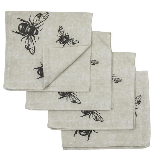 Distressed Bees Napkin 450X450mm (4Pk)