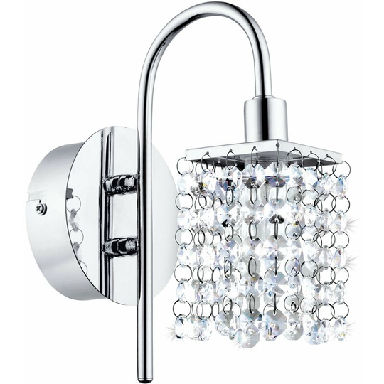 Wall/Mirror Light IP44 Bathroom Colour Chrome Shade Clear Crystal Bulb G9 1x3W