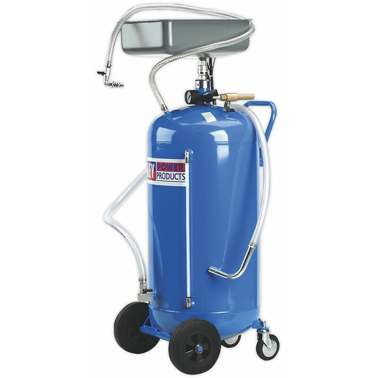 AK459DX Mobile Oil Drainer with Probes 90L Air Discharge - Sealey