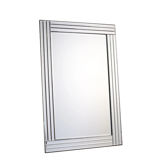 Mata Glass Framed Wall Mounted Dresser Mirror in White