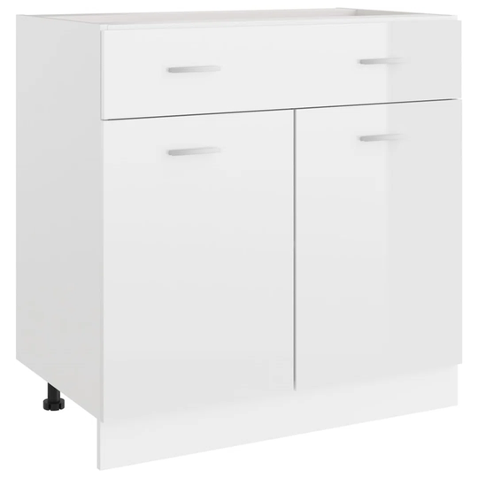 Drawer Bottom Cabinet High Gloss White 80X46x81.5 Cm Chipboard