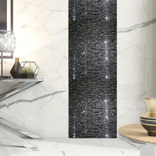 Nugent 30 x 30cm Glass Mosaic Tile in Black