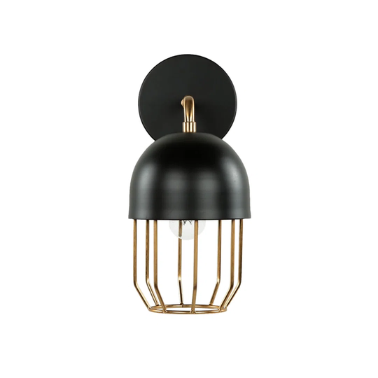 Madri 1 - Light Dimmable Black/Gold Armed Sconce