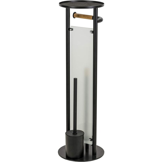 Toilet Butler Matt Black / Wood - Croydex