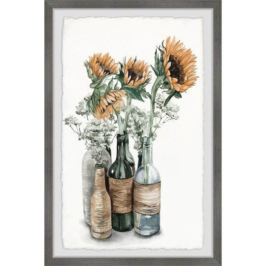 'Sunflower Centerpiece' Framed Painting