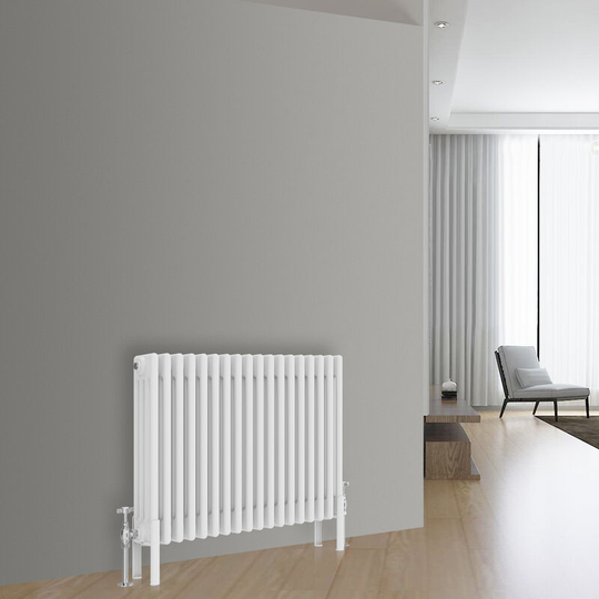 NRG - Traditional Cast Iron Style Radiator Central Heating Rads White Horizontal 4 Column 600x830mm