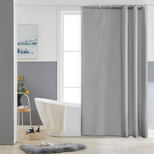 1Piece Mildew Proof Shower Curtain Waterproof Polyester Fabric Washable Textile Shower Curtains for Bathtub or Bathroom 120x180cm Gray