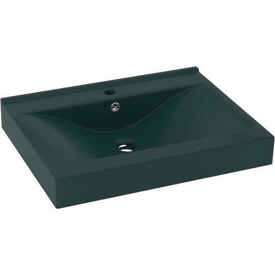 Vidaxl - Luxury Basin with Faucet Hole Matt Dark Green 60x46 cm Ceramic Green