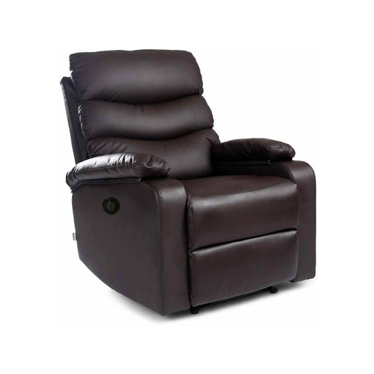 Luxurylife - Tulsa Armchair Electric Recliner Armchair Sofa Lounge Bonded Leather Chair in Brown - Brown