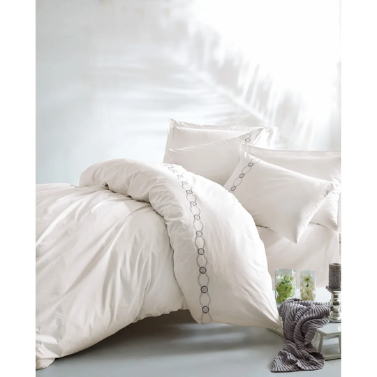 Rambo White 100% Cotton Duvet Cover Set