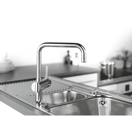 GROHE Minta kitchen tap, 0°/150°/360° swivel range, GROHE StarLight, U-spout 32488000