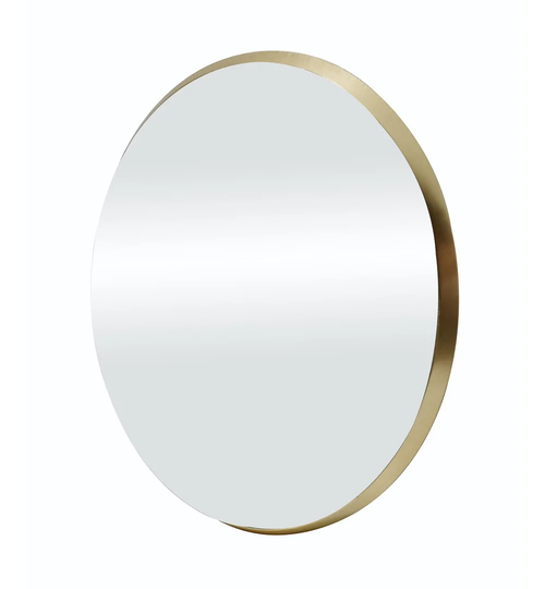 Southa Oval Metal Framed Wall Mounted Accent Mirror in Glod
